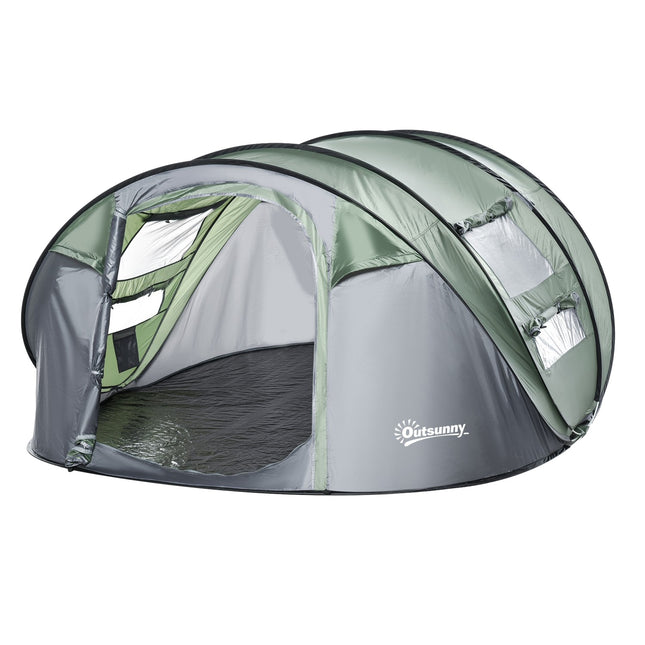 Campingzelt für 4-5 Personen, dunkelgrün/grau, wasserdicht