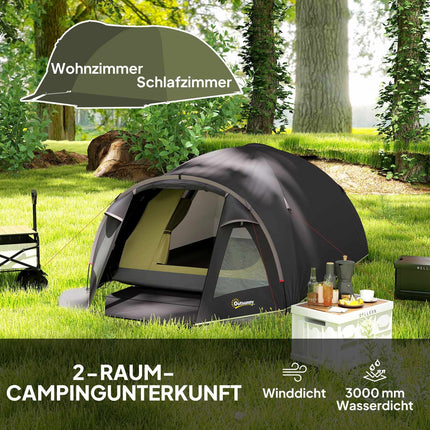 4-Personen Tunnelzelt, leicht, UV 50+ Schutz