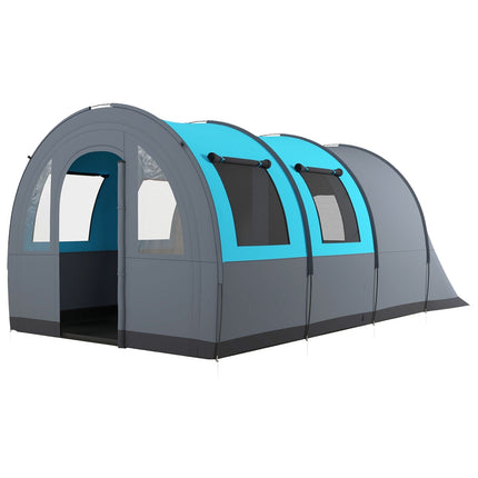 Campingzelt für 6 Personen – 2 Räume, leicht, 3000 mm, grau