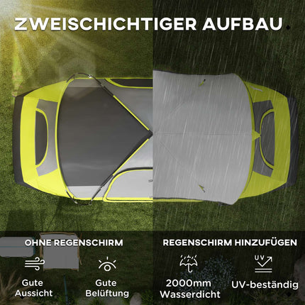 8-Personen-Tunnelzelt, 2 Räume, winddicht, wasserabweisend