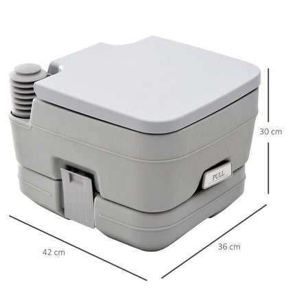 Collapsible camping toilet, 200kg Capacity, 10L, Grey