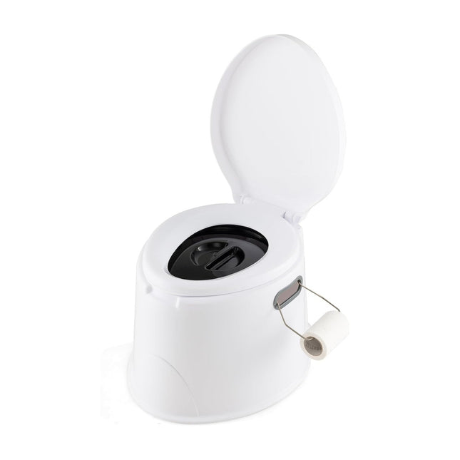 Campingtoilette tragbare Reisetoilette mobile Toilette mit herausnehmbarem Eimereinsatz weiß
