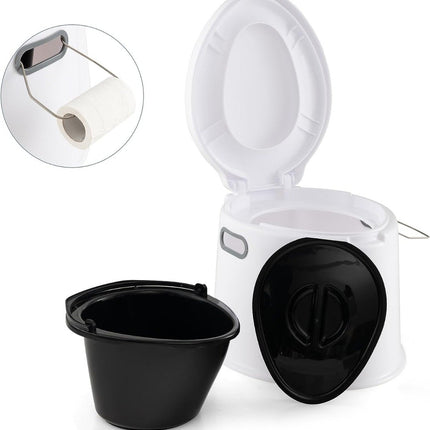 Campingtoilette tragbare Reisetoilette mobile Toilette mit herausnehmbarem Eimereinsatz weiß