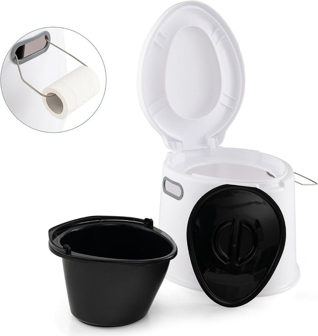 Campingtoilette tragbare Reisetoilette mobile Toilette mit herausnehmbarem Eimereinsatz weiß