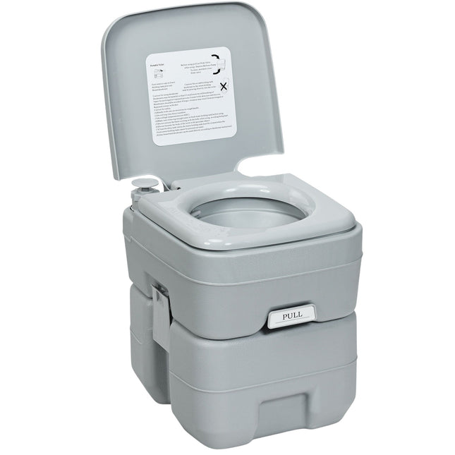 Campingtoilette, Reisetoilette, Mobile Toilette, Tragbare Outdoortoilette, 20 L, Grau