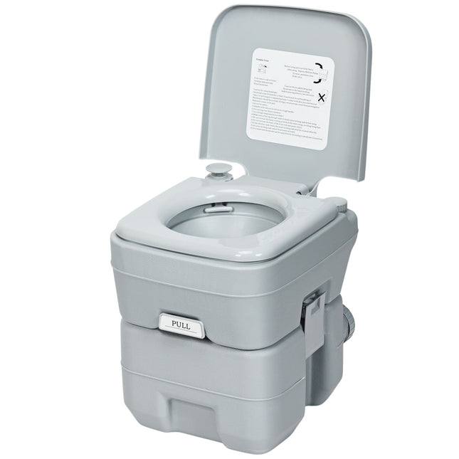 Campingtoilette, Reisetoilette, Mobile Toilette, Tragbare Outdoortoilette, 20 L, Grau