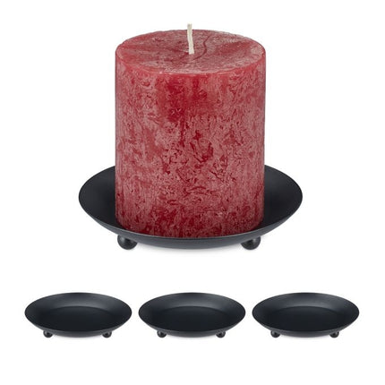 Kerzenständer mit Stumpenkerzen, 4 Stück