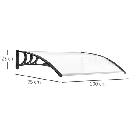 Vordach aus transparentem Polycarbonat – 75x100cm
