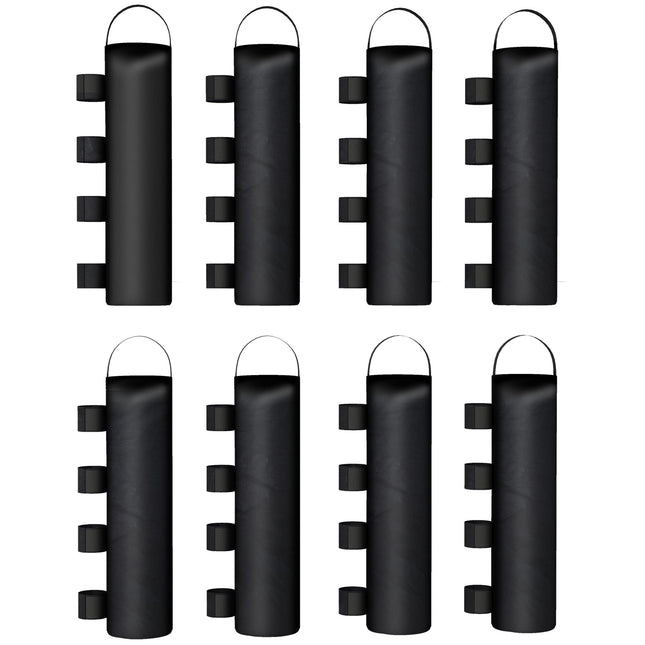 Vordach-Gewichtssäcke, 8er-Pack, 600D Oxford, ohne Sand, Schwarz