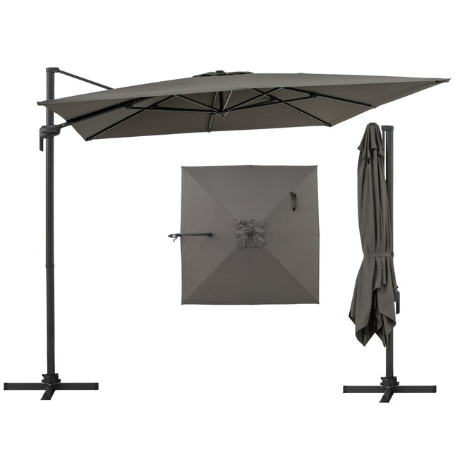 Ampelschirm 300x300 cm, 360° drehbar