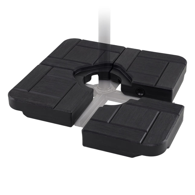 Ampelschirmständer, 4-teilig, Schwarz, 85 kg