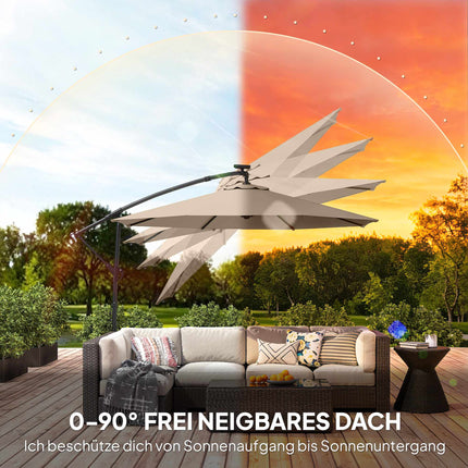 LED-Ampelschirm, 3x3m, Beige