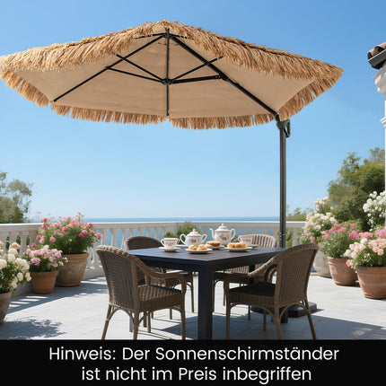 Cantilever Tiki Thatch Patio Umbrella, 283 cm, Ventilated