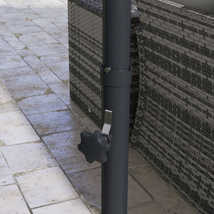 Ampelschirm 3m, neigbar, rotierender Gartenschirm
