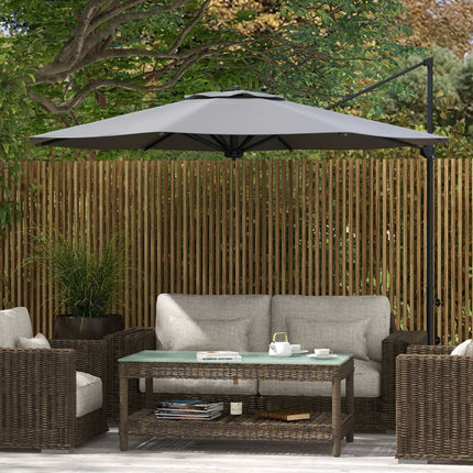 Ampelschirm 3m, neigbar, rotierender Gartenschirm