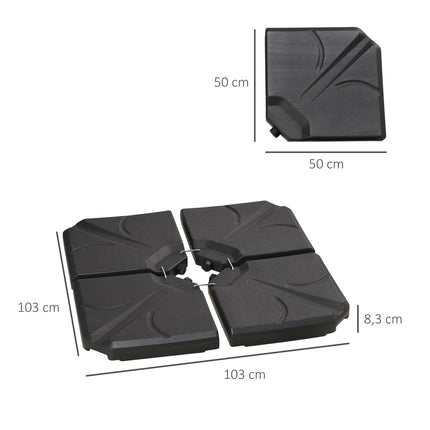 Cantilever Umbrella Base Weights, HDPE, 56kg Capacity