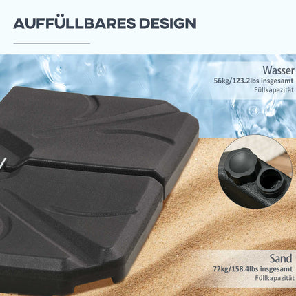 Cantilever Umbrella Base Weights, HDPE, 56kg Capacity