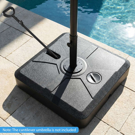 Sonnenschirmständer mit Rollen, 150 kg Füllgewicht, Schwarz