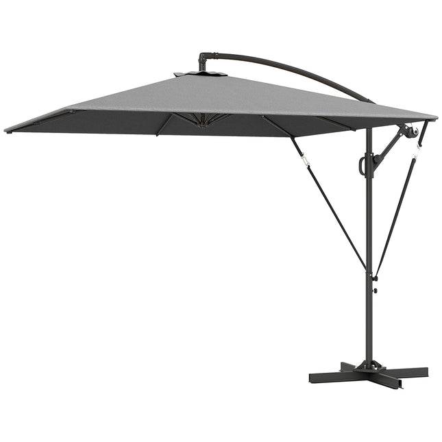 Ampelschirm Ø260 cm, UV 50+, Wasserabweisend, Grau