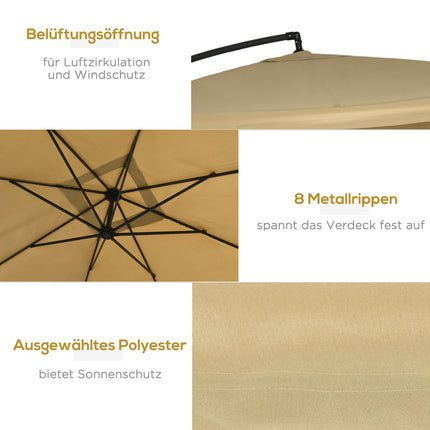 Großer Ampelschirm 296x296cm – für Garten und Terrasse