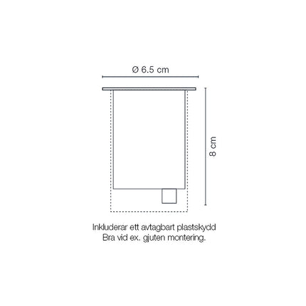 Zemní zápustné svítidlo Capella 270lm Ø6.5cm
