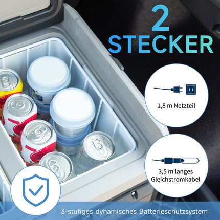 Auto-Kühlbox 30L - LCD, Dual Voltage, Tragbarer Kühlschrank