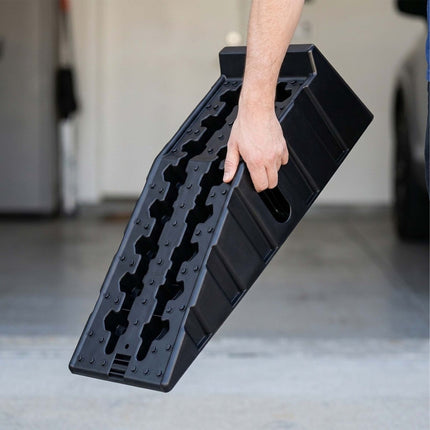 Car Ramps 2-Piece Set with 5 Tonne Capacity and Wheel Stop, Non-Slip, Black