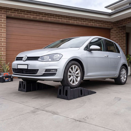 Car Ramps Set of 2 with 5000 kg Load Capacity and Wheel Stop, HDPE, Non-Slip