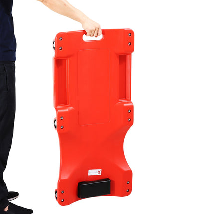 Rolling board for car workshop - 6 wheels, 120 kg capacity, red