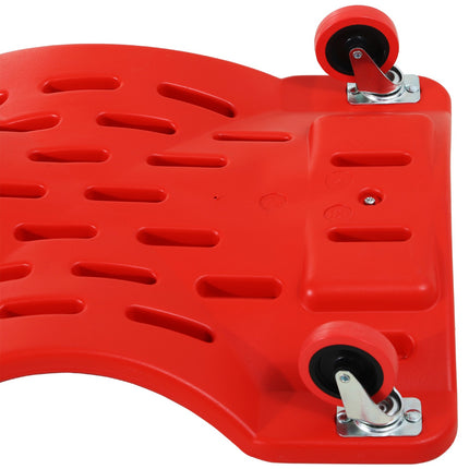 Rolling board for car workshop - 6 wheels, 120 kg capacity, red