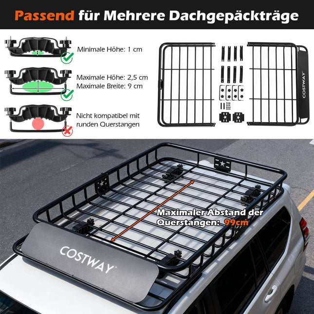 Car Roof Box with 425L Cargo Bag & Metal Rack