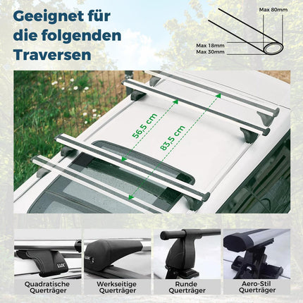 Dachbox, XL Kapazität, abschließbar, schwarz