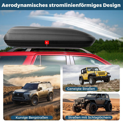 Dachbox, XL Kapazität, abschließbar, schwarz