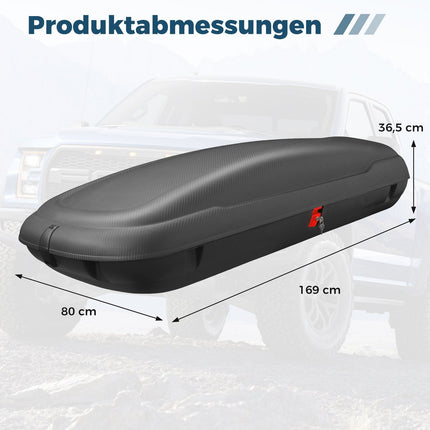 Dachbox, XL Kapazität, abschließbar, schwarz