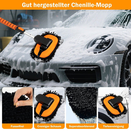 Car Wash Brush Set with Telescopic Handle, Scratch-Free