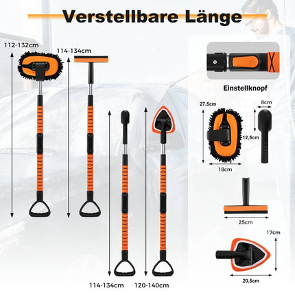 Car Wash Brush Set with Telescopic Handle, Scratch-Free