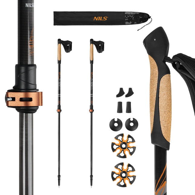 Hole na nordic walking z uhlíkových vláken, nastavitelná délka