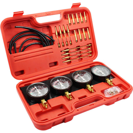 Carburetor Synchronizer Gauge Set, 4 Gauges, Hoses, Case