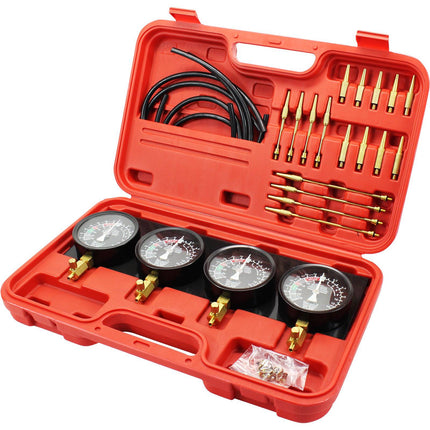 Carburetor Synchronizer Gauge Set, 4 Gauges, Hoses, Case