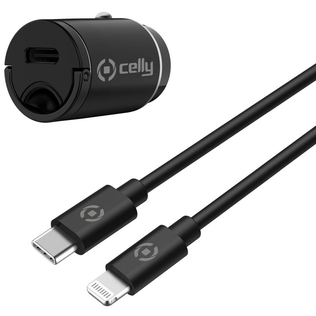 Nabíječka do auta Mini USB-C PD 20W + kabel USB-C na Lightning