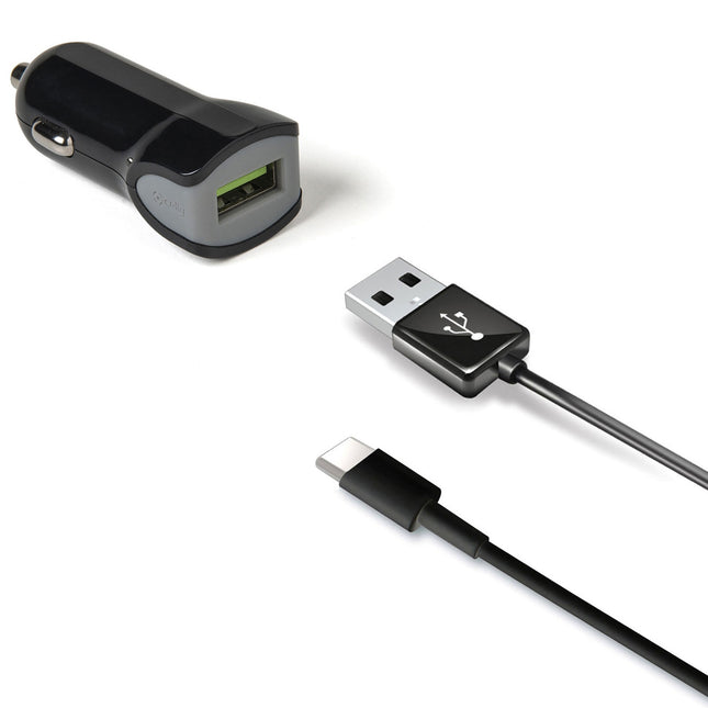 Nabíječka do auta + kabel USB-C 2.4A 12W