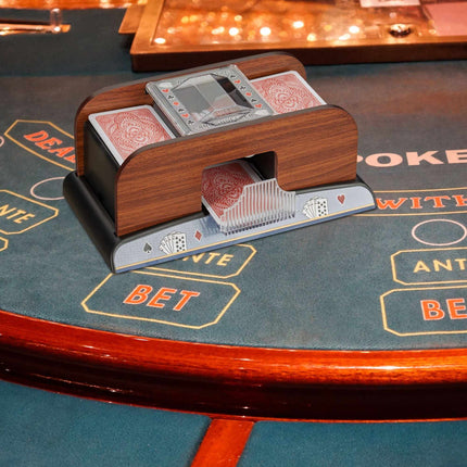 Card Shuffler 2 Decks Wood Look