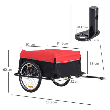 Lastenfahrradanhänger - Transportmittel, schwarz und rot