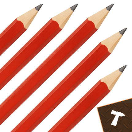 Carpenter's Square 30x30cm, Aluminum, 5 Pencils Set