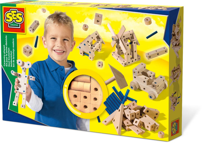 Schreiner-Spielset für Kinder mit Werkzeugen und Zubehör