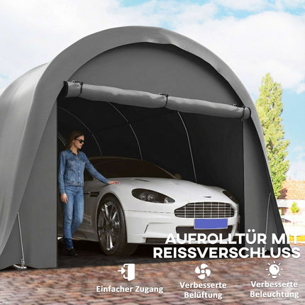 Carport Zelt 3x6m Wasserdicht mit Abnehmbaren Seiten