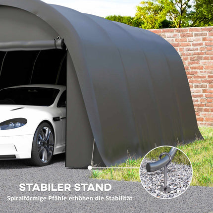 Carport Zelt 3x6m Wasserdicht mit Abnehmbaren Seiten