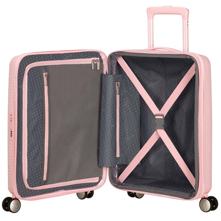 Carry-On Suitcase 55cm, Pastel Pink, Hard Shell