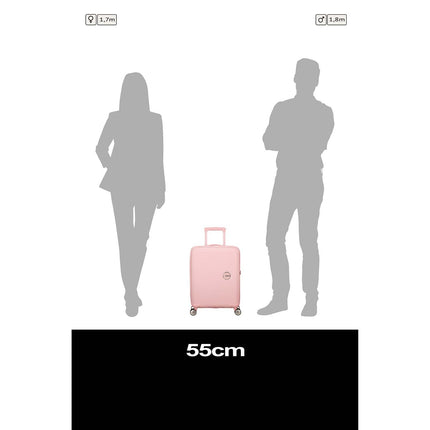 Carry-On Suitcase 55cm, Pastel Pink, Hard Shell