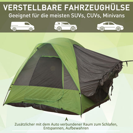 Campingzelt für 4-5 Personen, Fiberglas-Polyester, grün